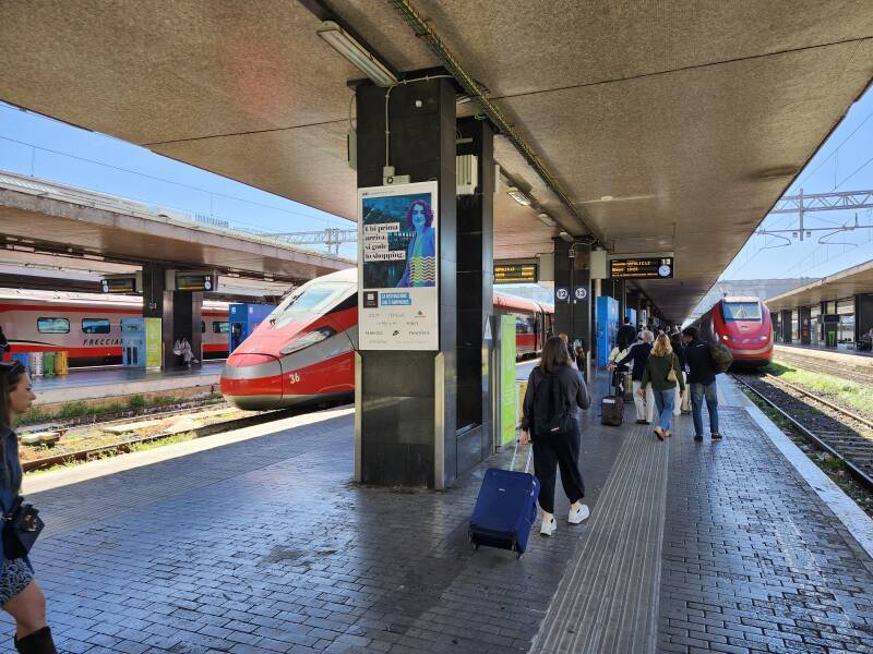 Frecciarossa train in Roma Termini.