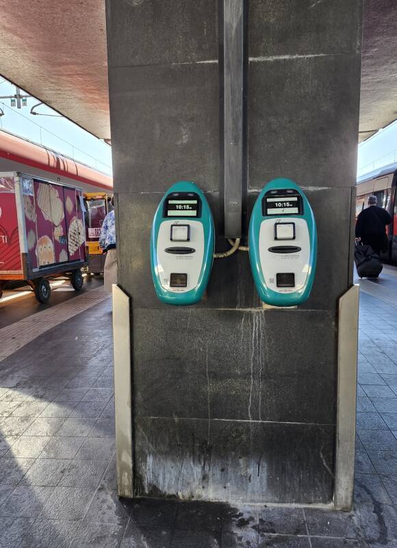 Italian railway ticket validation device.