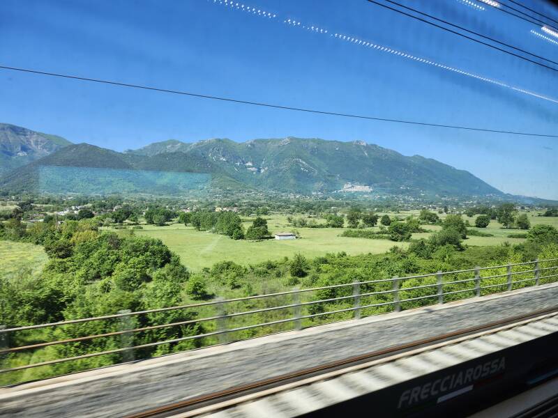 On board the Frecciarossa from Roma to Napoli.