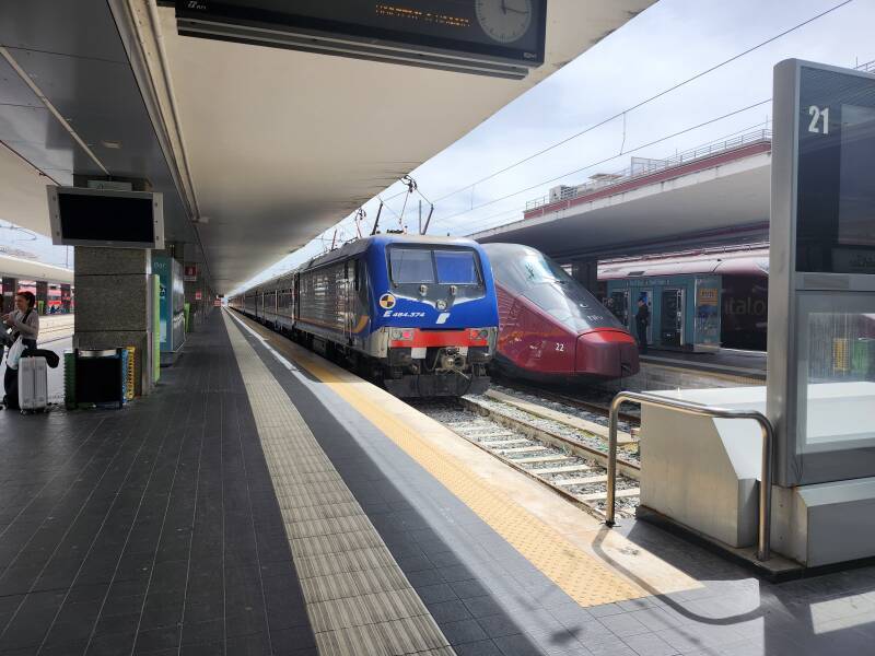 Frecciarossa train in Napoli Centrale.