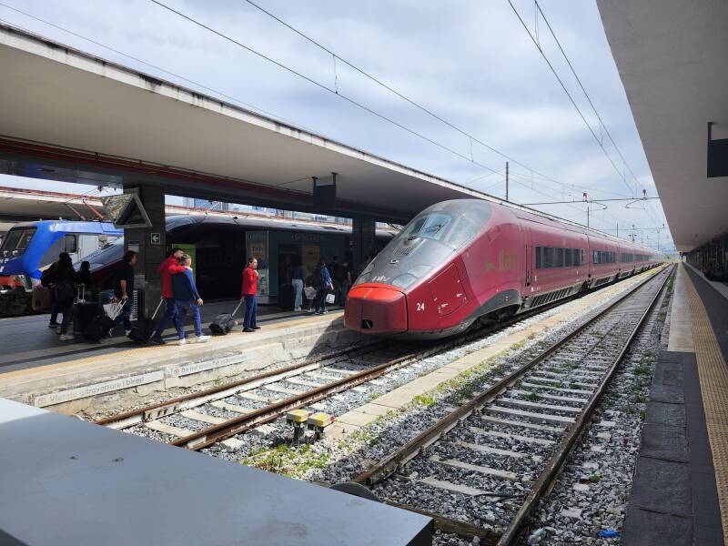Frecciarossa train in Napoli Centrale.