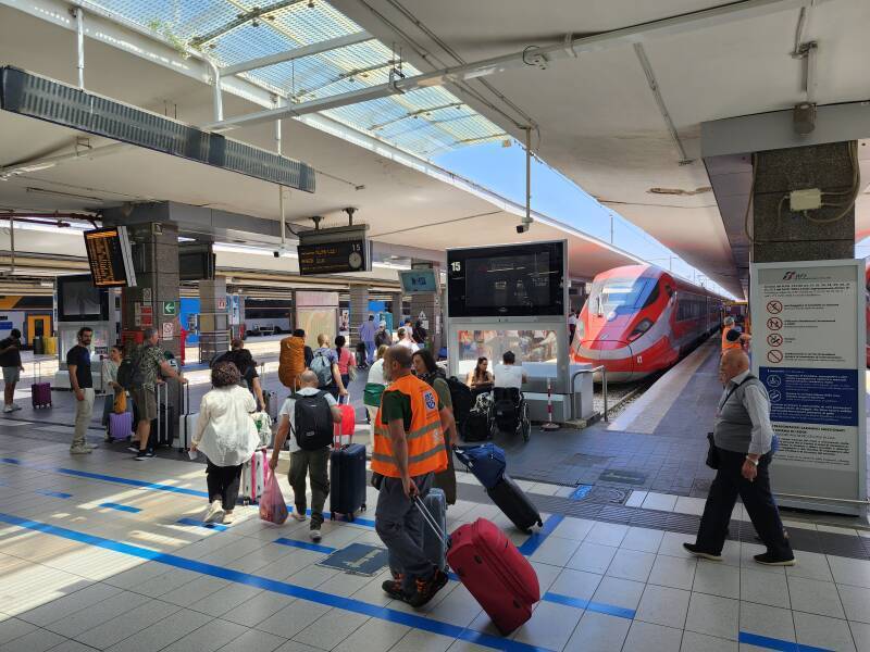 Frecciarossa train in Roma Termini.