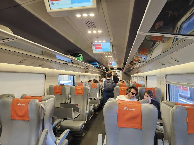 On board the Frecciarossa.
