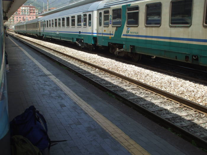 Italian passenger train at Salerno.