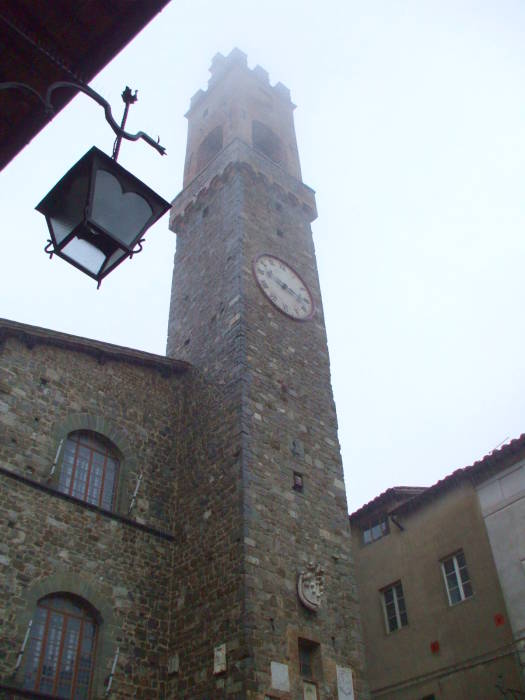 Clock tower in Montalcino.