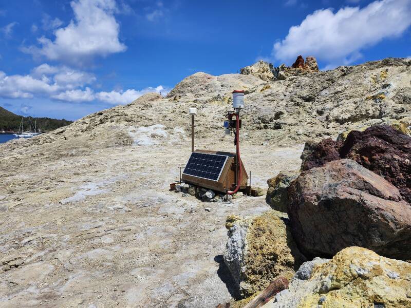 Solar-powered RF-linked gas sensor.