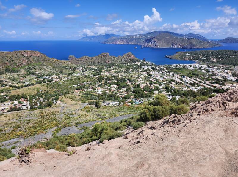 View of the port town and other islands.