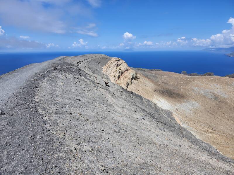 View to the west along the crater rim.
