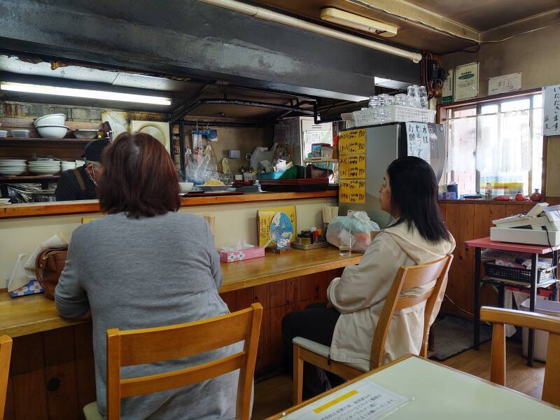 Interior of Kurukuruken ramen shop in Aizu-Wakamatsu.