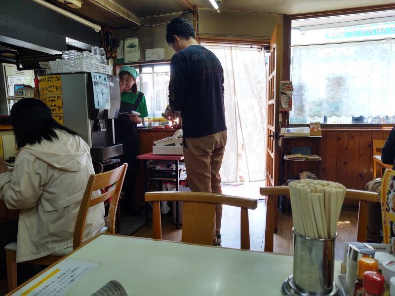 Interior of Kurukuruken ramen shop in Aizu-Wakamatsu.