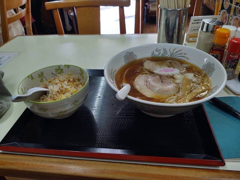 Interior of Kurukuruken ramen shop in Aizu-Wakamatsu.