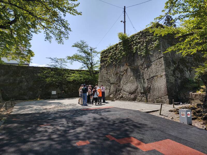 Massive outer walls of Tsuruga Castle in Aizu-Wakamatsu.