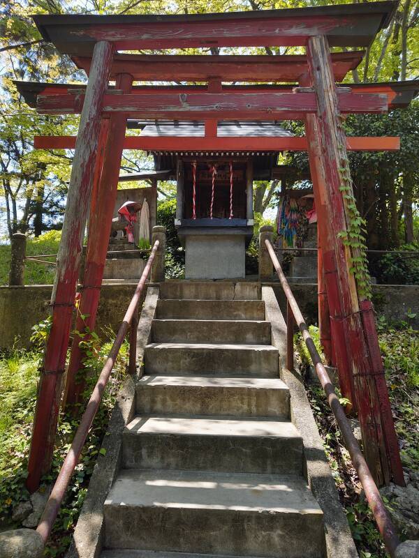 Torii and Shintō shrine at Tsuruga Castle in Aizu-Wakamatsu.