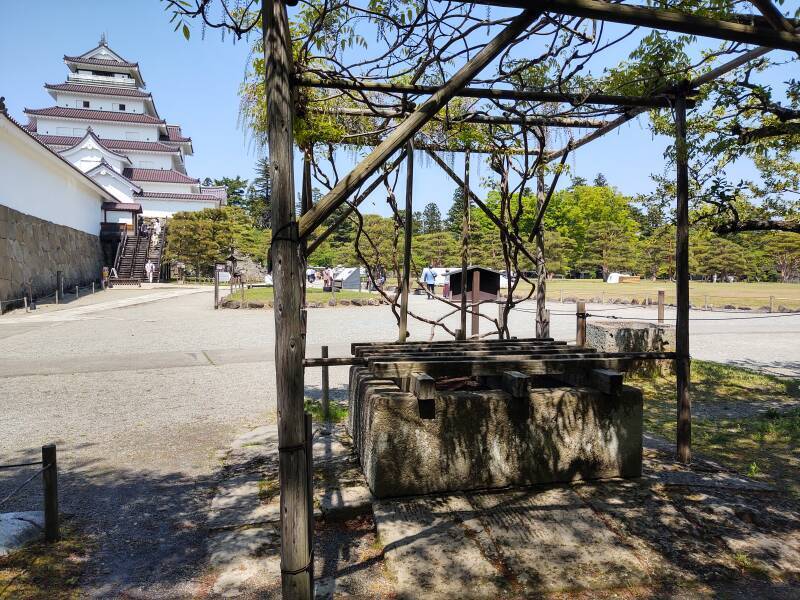 Cistern for horses, tenshu or keep of Tsuruga Castle in Aizu-Wakamatsu.