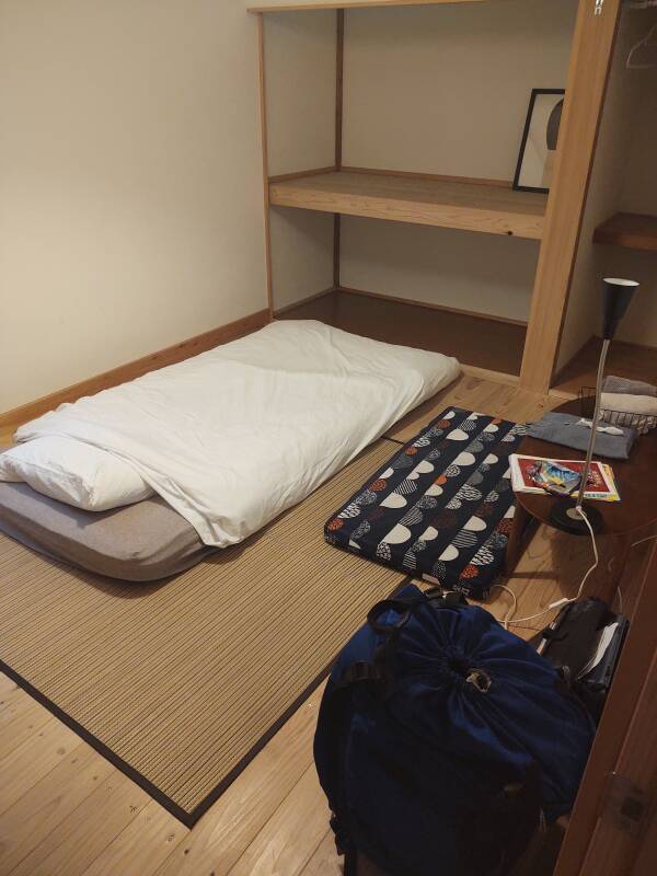 My room at Mooi Guesthouse in Aizu-Wakamatsu.