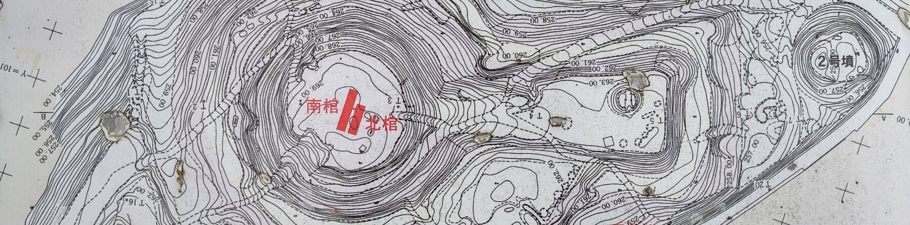 Detailed topographic map of Ōtsukayama Kofun in Aizu-Wakamatsu.