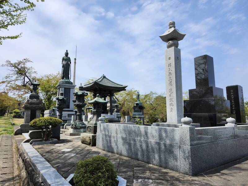 Buddhist tombstones and memorials in Sannai Cemetery.