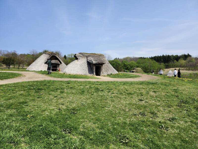 Large structures covered with thatch.