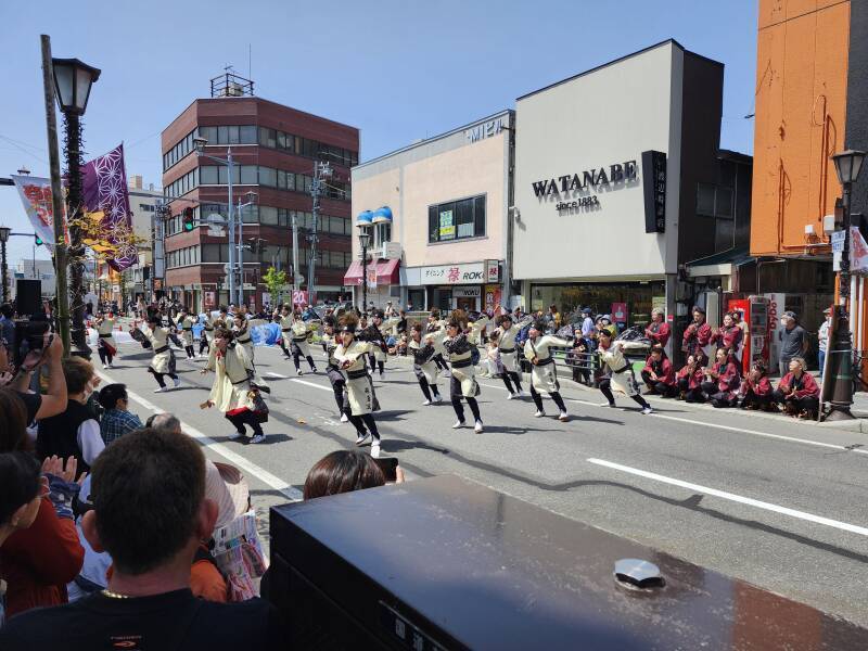 Colorful dancers at the Spring Festival in Aomori.