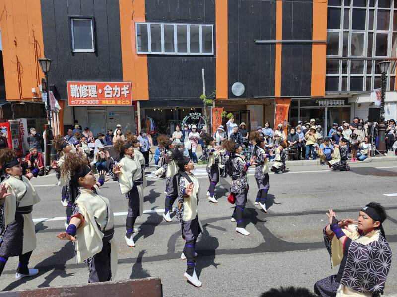 Colorful dancers at the Spring Festival in Aomori.