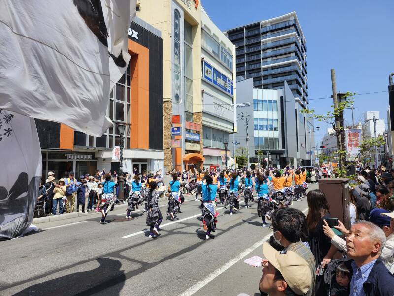 Colorful dancers at the Spring Festival in Aomori.