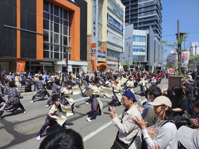 Colorful dancers at the Spring Festival in Aomori.