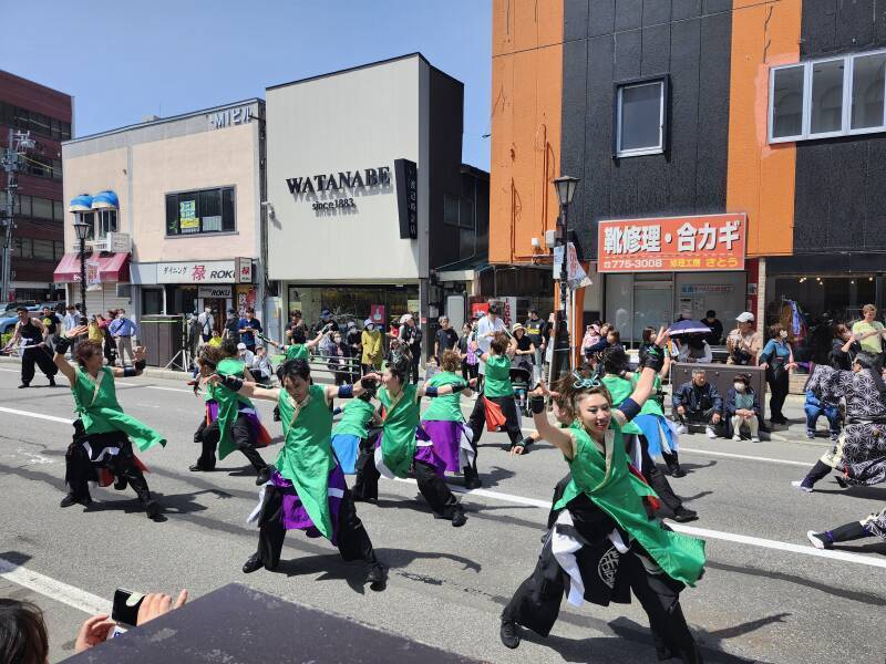 Colorful dancers at the Spring Festival in Aomori.