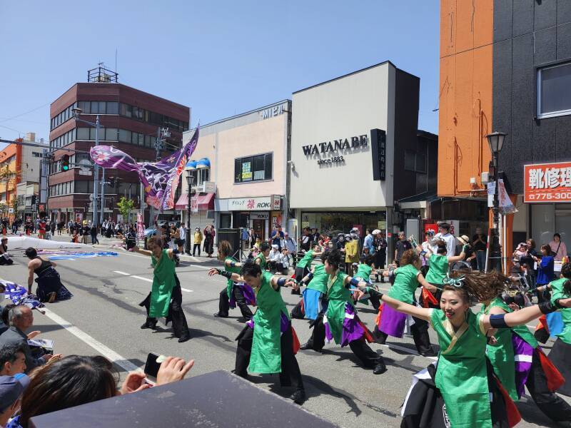 Colorful dancers at the Spring Festival in Aomori.