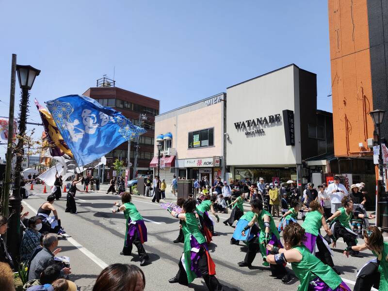 Colorful dancers at the Spring Festival in Aomori.