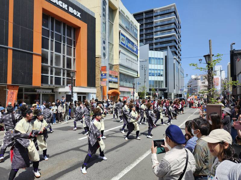 Colorful dancers at the Spring Festival in Aomori.