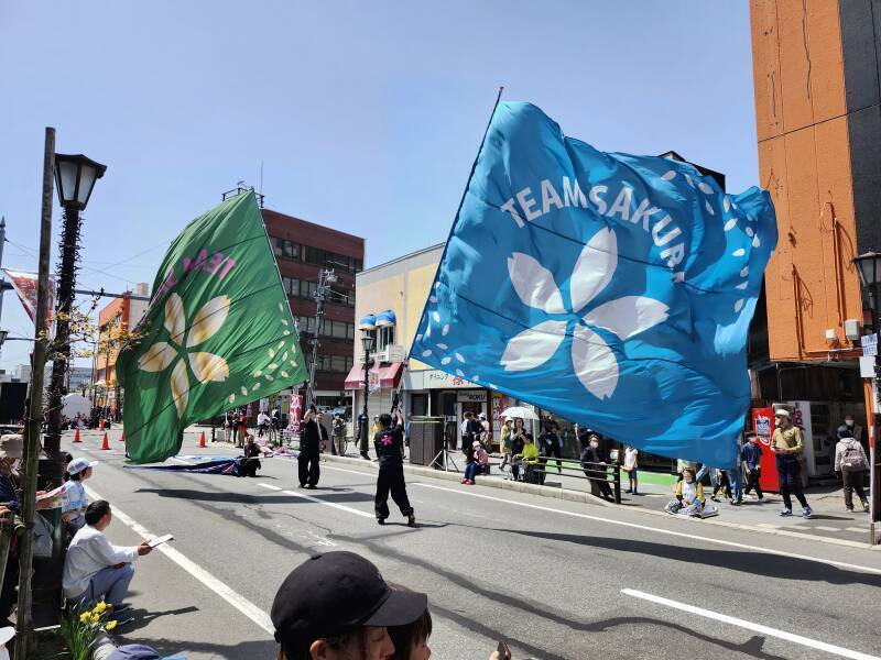 Colorful dancers at the Spring Festival in Aomori.