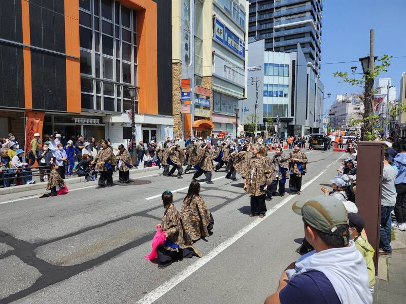 Colorful dancers at the Spring Festival in Aomori.