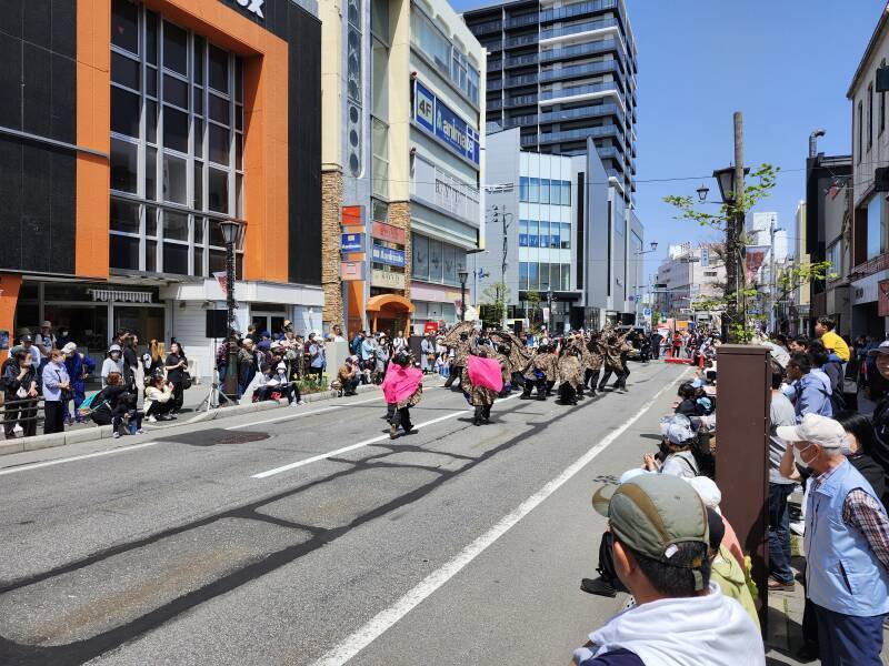 Colorful dancers at the Spring Festival in Aomori.