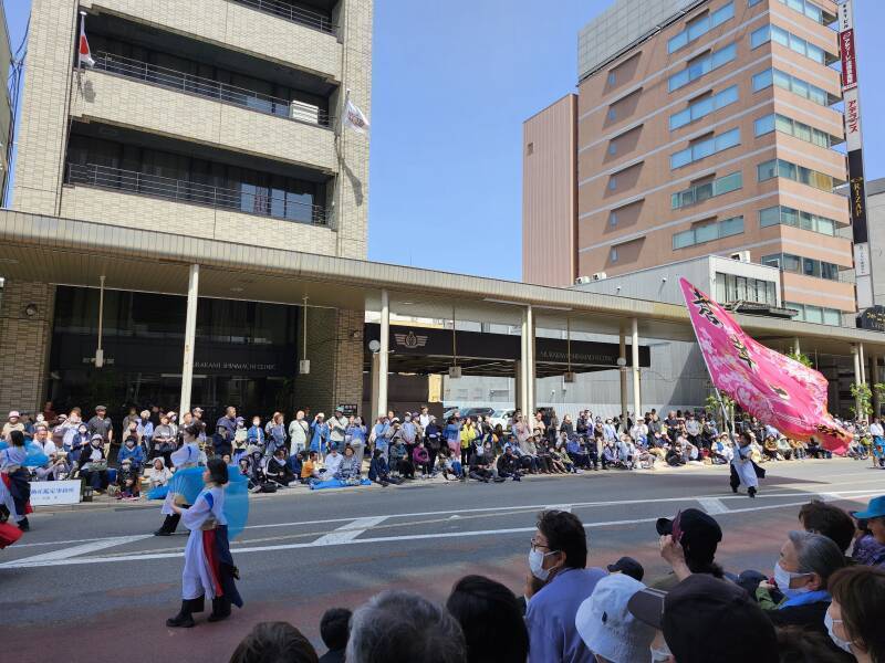 Colorful dancers at the Spring Festival in Aomori.