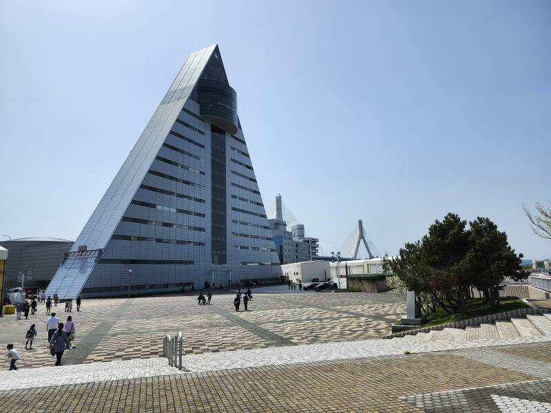 Triangular building on the waterfront in Aomori.