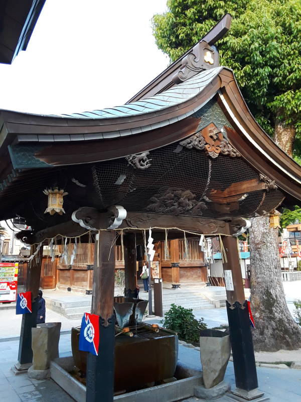 Ablutions fountain at Kushida Shrine in Fukuoka.