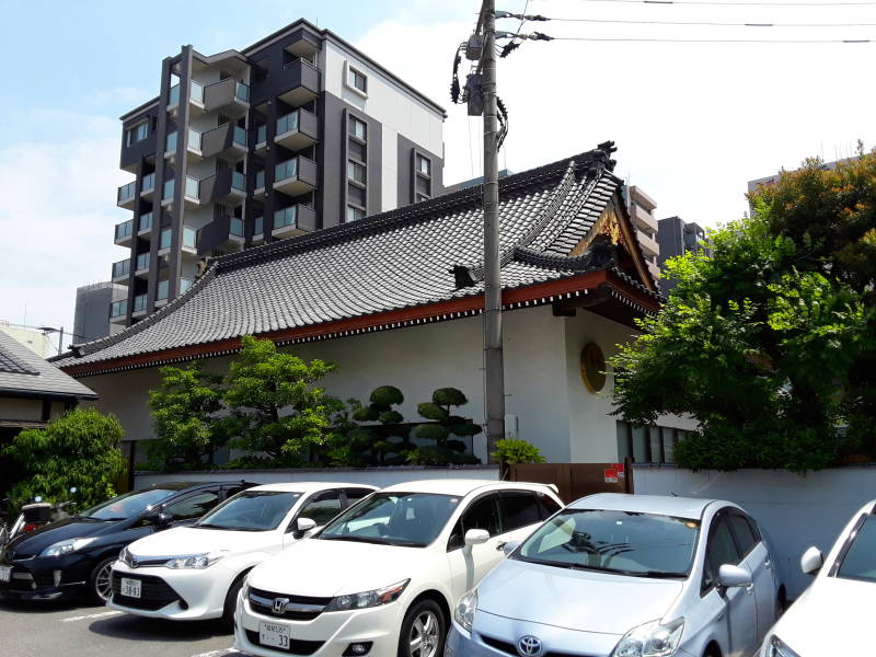 At the Nichiren Shoshu temple in Fukuoka.