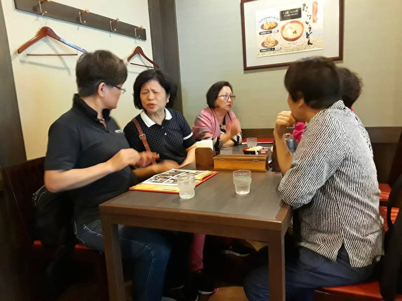 Lunch at the Nichiren Shoshu temple in Fukuoka.