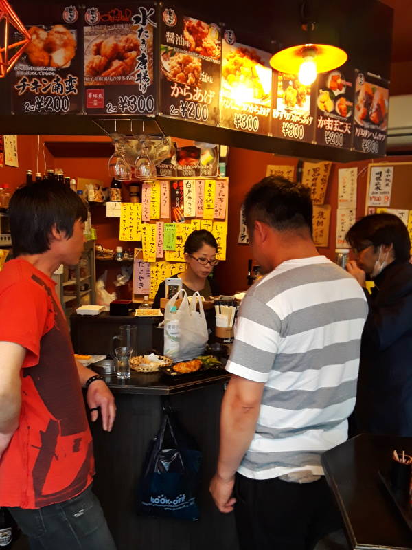 Tachinomiya or stand-up bar in Fukuoka.