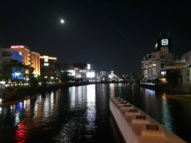 Walking back to the hostel from the yatai or ramen stands in Fukuoka.