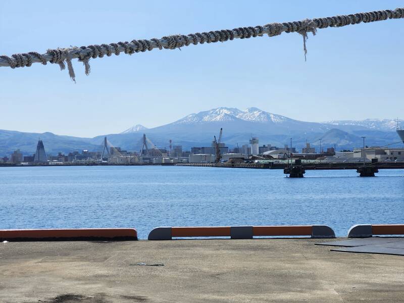 Central Aomori and snow-topped mountains.