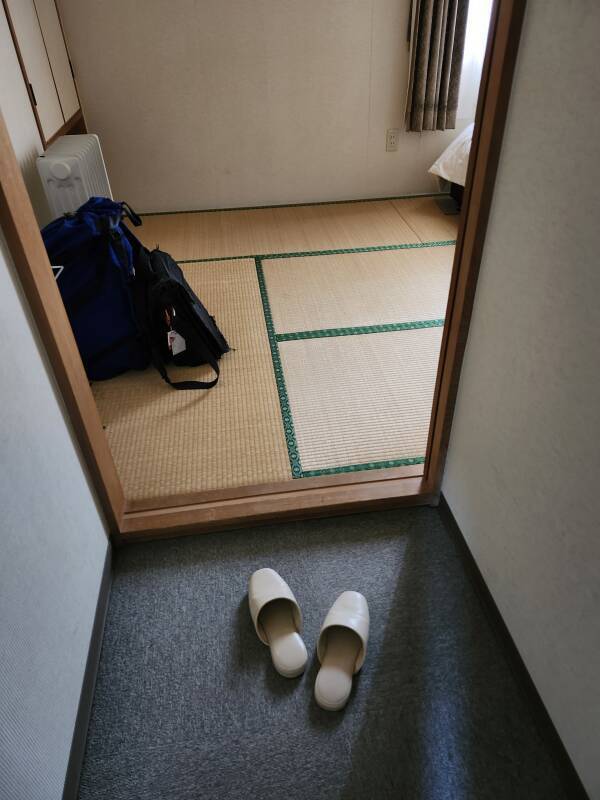 My hotel room, with tatami mats.