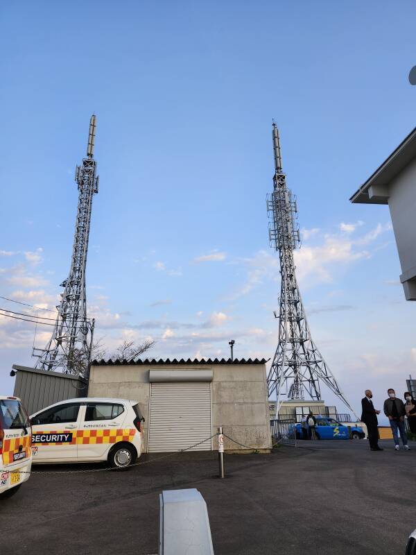 Telecommunications towers on Mount Hakodate.