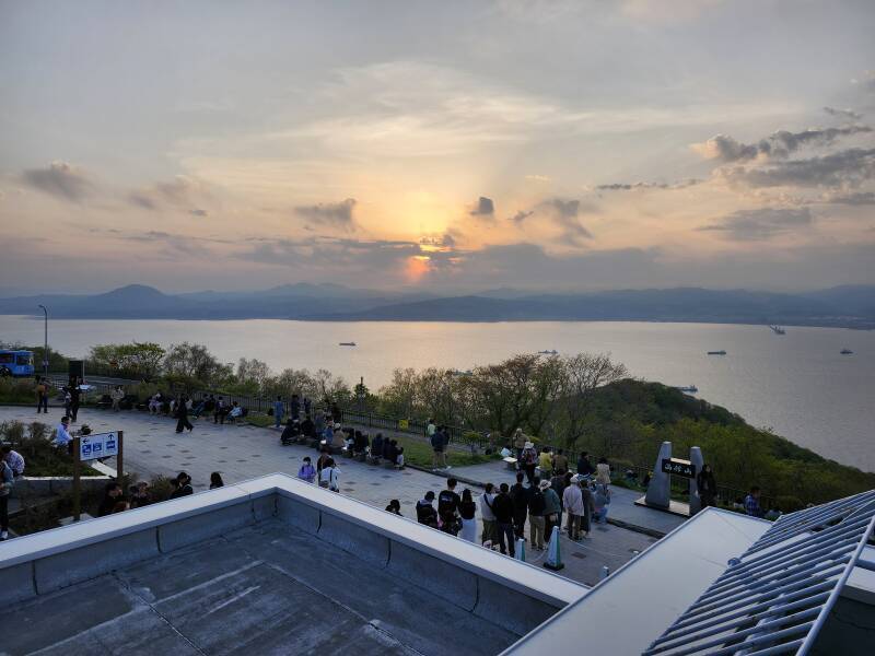 Sunset over the bay, from summit of Mount Haguro.