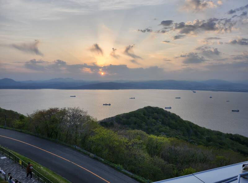 Sunset over the bay, from summit of Mount Haguro.