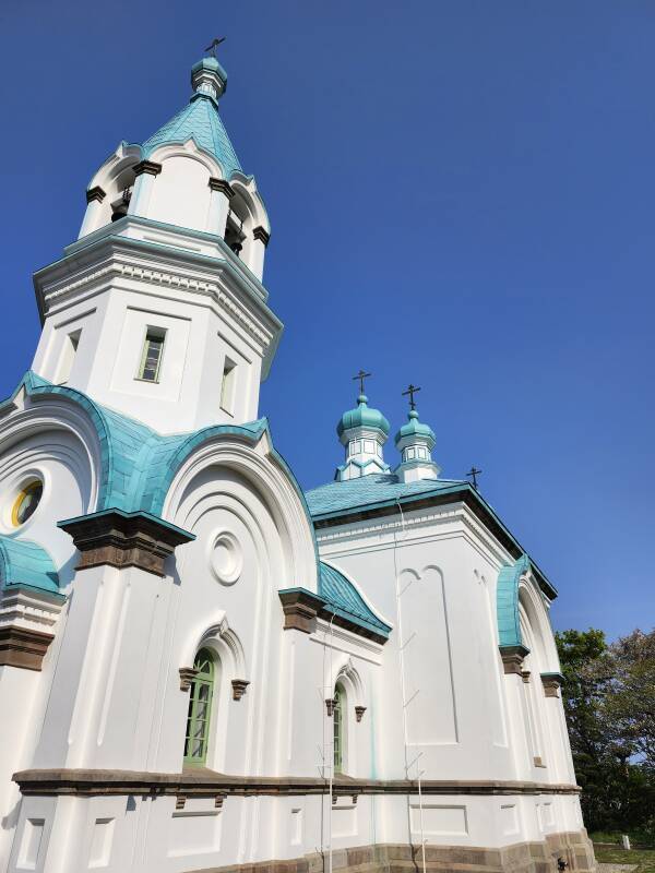 Exterior of Russian church in Hakodate, Japan.