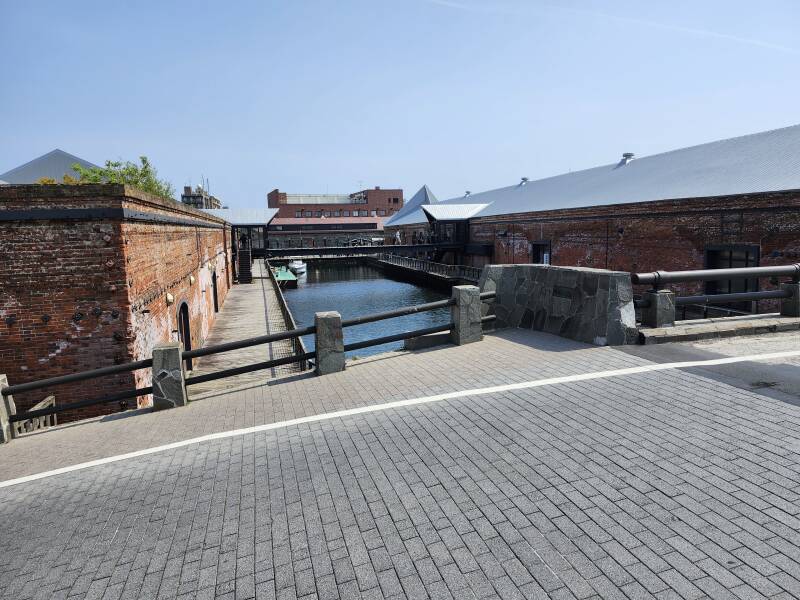 Brick warehouses on the waterfront.