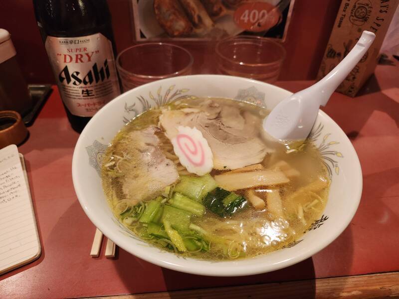 Ramen in a restaurant in Daimon Yokocho.