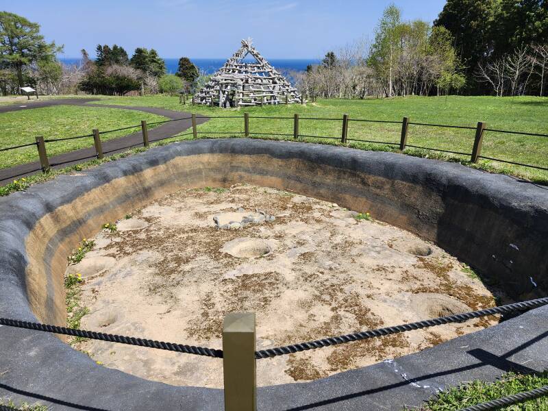 Preserved excavated dwelling pit.