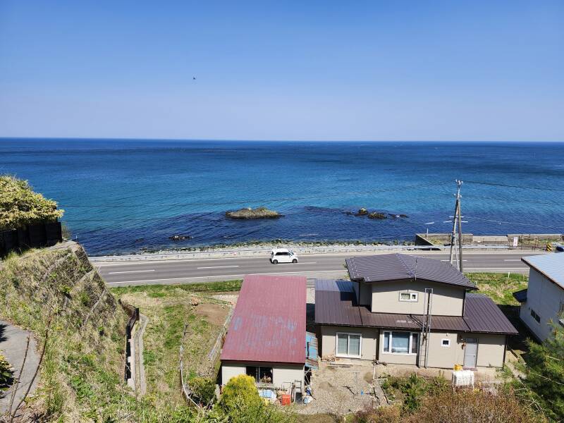 View over the Pacific Ocean from the northern edge of the site.